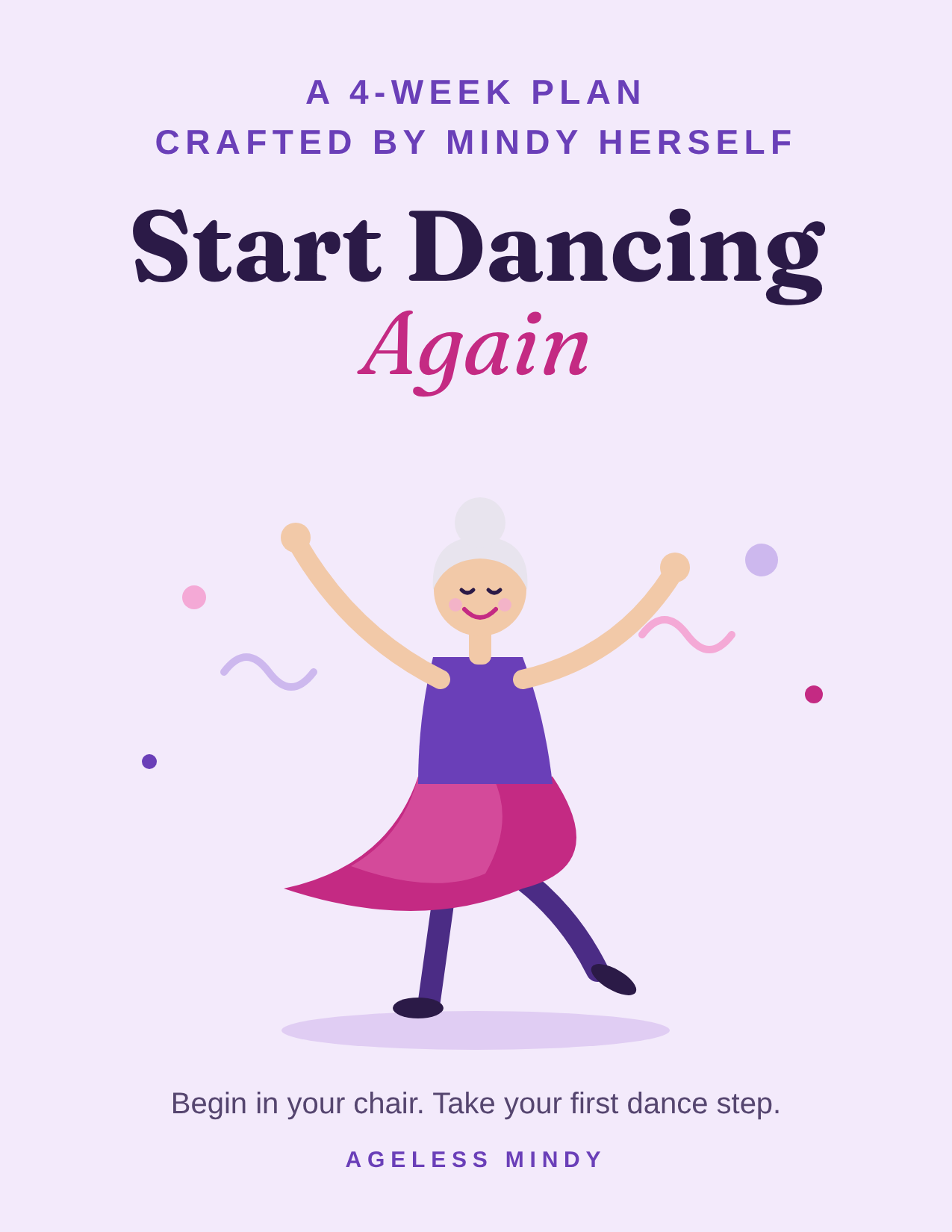 Cover of Start Dancing Again, a 4-week PDF plan crafted by Mindy herself